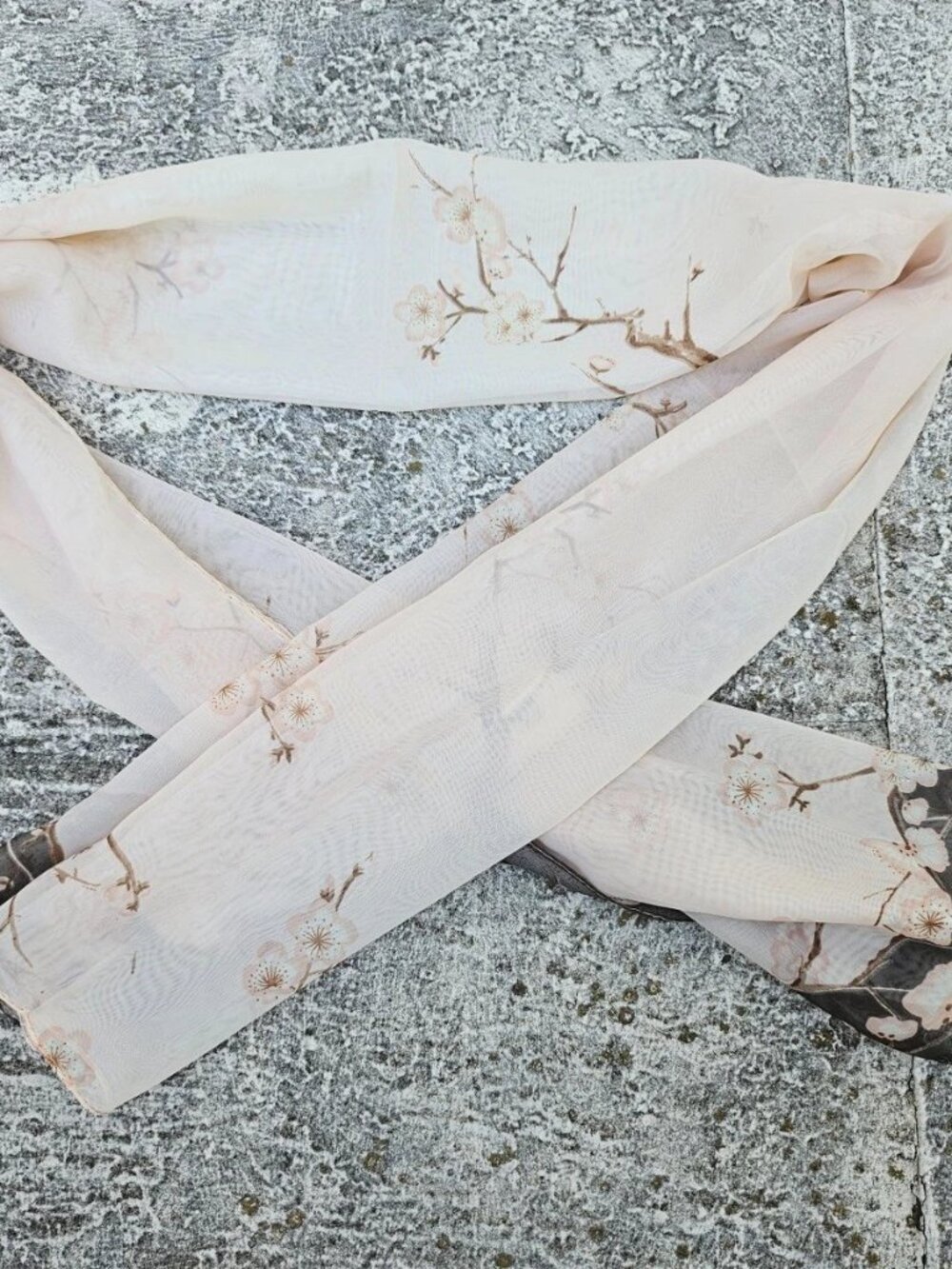 Women Scarf Long Chiffon Blossom Oriental Light Weight Long Scarf New - Picture 4 of 8